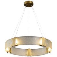 Lustre en verre postmoderne, éclairage de chambre à coucher, corps doré, lumières suspendues à LED à intensité variable avec garantie de 3 ans