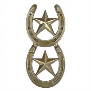 Plaque en or antique à bas prix en fonte d'aluminium pour mur et porte Plaque en métal pour fer à cheval et étoile Plaque pour bureau/maison - Product Image 1