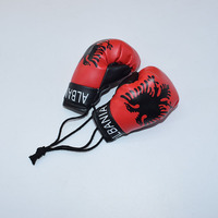 Logo personnalisé drapeau du pays mini gants de boxe voiture suspendus Llavero Boxeo mexique gants de boxe porte-clés pour cadeau promotionnel