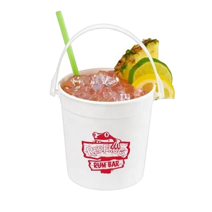 Modern PP <b>Plastic</b> 32oz Durable Portable Party Rum <b>Bucket</b> with Handle Florals - Product Image 1
