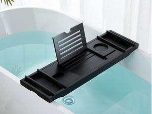 <span class=keywords><strong>Baignoire</strong></span> en bambou noir étagère étagère Caddy <span class=keywords><strong>pont</strong></span> extensible ménage luxe <span class=keywords><strong>baignoire</strong></span> plateau <span class=keywords><strong>baignoire</strong></span> plateau avec support - Product Image 4