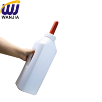 Bouteille de lait pour veau WANJIA avec tétine en caoutchouc, bouteille d'alimentation en plastique de 3 L pour l'élevage bovin
