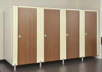 Brikley Diseño moderno 12mm HPL Panel Inodoro Cubículo Impermeable Grano de madera Ducha Partición para urinarios públicos
