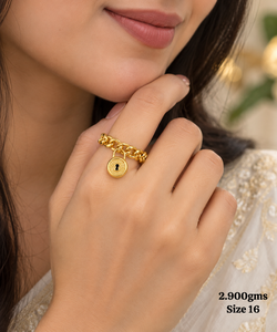 22K 916 Gold <b>Ring</b> 2.90 Gram Handmade Fancy Gold <b>Ring</b> for Women Wedding Function Traditional <b>Indian</b> Jewellery - Product Image 2
