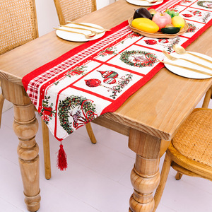 Transfrontalier nouveau grand créatif Polyester coton guirlande wapiti Table drapeau <span class=keywords><strong>nappe</strong></span> salle à manger maison décorations de noël bricolage artisanat - Product Image 4