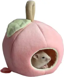 Pet Winter Hanging Fruit House Hängematte Warmes Bett Nest Zubehör für Hamster Igel und Kleintiere (Pink)