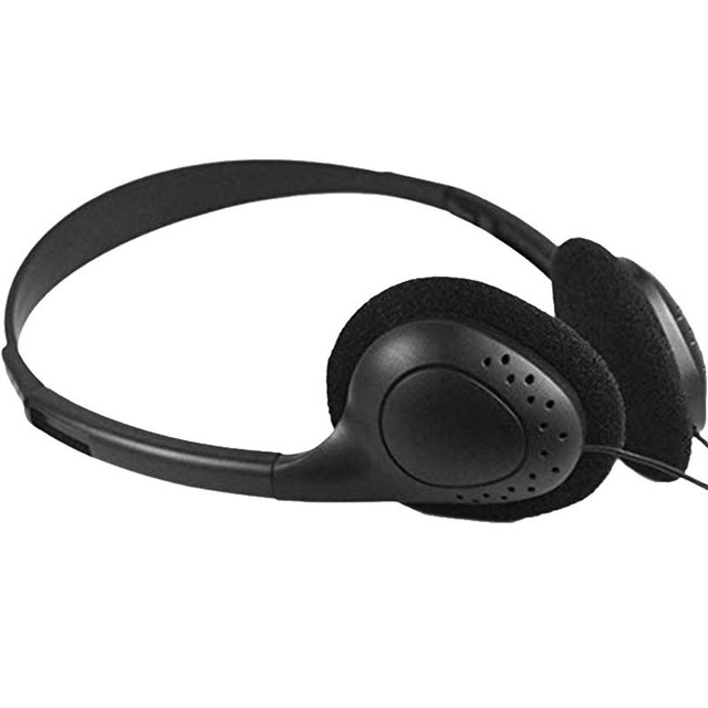 Wholesale 3.5mm Plug Over-ear Headphones Aircraft Disposable Wired Headphones Black Computer Headphones