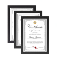 Lot de cadres noirs pour certificats et diplômes – Idéal pour la décoration de bureau, de remise de diplômes ou de maison