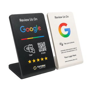 Support NFC Google Review en Acrylique Blanc et Noir avec Évaluation 5 Étoiles – Tapper pour Évaluer – Merci pour votre Visite - Product Image 4