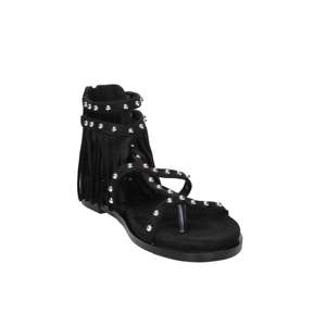 Sandales basses pour femmes GD471 noires, talon de 2 cm, taille 41, sandales plates - Product Image 4