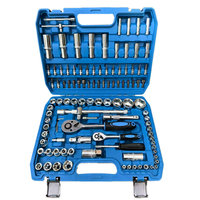 Caja de herramientas de reparación de automóviles de 108 piezas de alta calidad con juego de llaves de trinquete de 94 piezas Kit de herramientas de reparación de 82 piezas Fuente de alimentación manual
