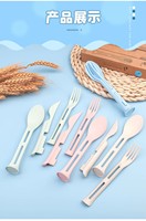 Ensemble de couverts portables 3-en-1 pour enfants, style nordique minimaliste en plastique, accessoires de cuisine