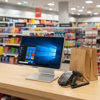 Caisse enregistreuse POS en alliage d'aluminium avec écran haute définition de 15,6 pouces, résolution 1920*1080, prenant en charge le processeur Intel I5-12e génération