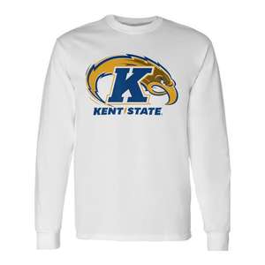 Camiseta de manga larga de la Universidad de Kent State, ropa para fanáticos, color blanco - Product Image 1
