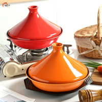 Casserole en céramique moderne XL, ustensile de cuisson marocain Taji, pot à tajine en céramique avec revêtement céramique, design minimaliste et couvercle
