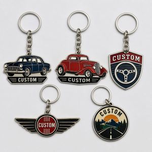 Porte-clés en gros de haute qualité, souvenirs de marque vintage, chaînes émaillées, porte-clés métalliques personnalisés avec logo de voiture - Product Image 1
