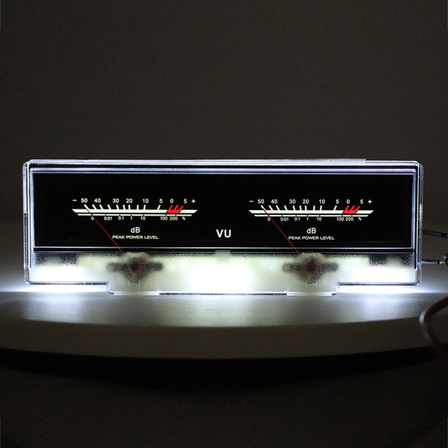 Large Analog & Digital RGB Level Meters Vu3 2Way Amplifier Vu Header LED White Horizontal DJ Vu Backlight-1 Year ABS Warranty