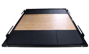 Spor aksesuarları spor ekipmanları ağırlık kaldırma Deadlift platformu kauçuk katı ahşap halter platformu - Product Image 5