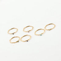 Bijoux en vrac Simple Double Couche Corde Bague En Acier Inoxydable Plaqué Or 18K CZ Pierres Bagues De Fiançailles Pour Femmes Filles