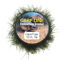 Ligne de pêche camouflage TAKEDO 5M en PE tressé, imitation herbe marine, pour la pêche à la carpe