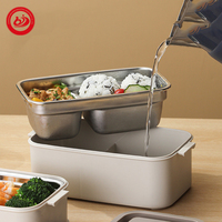 Récipient de stockage de nourriture hermétique en acier inoxydable Boîte à lunch Tiffin thermique isolée étanche Style japonais multicouche 304