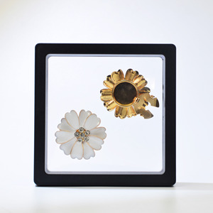 豪华纽扣套雏菊花形锌合金电镀金属纽扣套带水钻袖扣和龟形纽扣套装 - Product Image 3