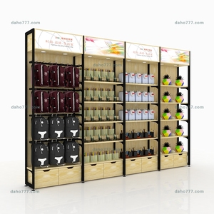 Scaffalature moderne per esposizione al dettaglio in materiale ibrido con cassetti e Area di Branding - Product Image 5