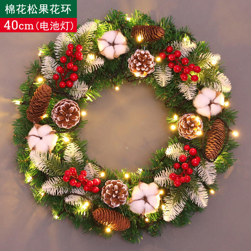 Blanc-Cônes de pin 40cm batterie led