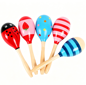 Wholesale Orff Percussion <b>Instrument</b> Colorful Wooden Maracas Children Rhythm <b>Instruments</b> Shakers <b>Musical</b> <b>Instrument</b> Tool Toys - Product Image 5