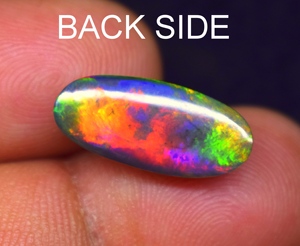 Opale naturelle taille ovale cabochon, multicolore, pierre précieuse en vrac pour la fabrication de bijoux, 4,3 CT, 17,8*8*5,6 mm - Product Image 6