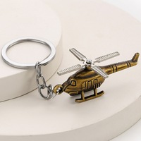 Porte-clés créatif en métal 3D hélicoptère, modèle d'avion en alliage de zinc, pendentif pour sac de voiture, bijou rétro personnalisé, cadeaux