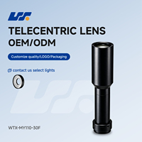 Lensa Telecentric C-mount Industri WTX Distorsi Rendah 2/3" WD 110mm Perbesaran 3X untuk Inspeksi Visi Mesin