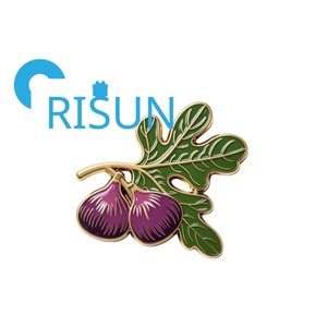Broche en émail personnalisée en gros, motif figues et fruits, épinglette en métal, plante subtropicale, grenade, kiwi, figue, badge <span class=keywords><strong>de</strong></span> revers en émail - Product Image 5