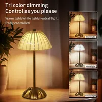 Lampe de table LED en cristal avec capteur tactile, veilleuse de bureau rechargeable, lampe de lecture pour chambre à coucher, chevet, hôtel, bar, décoration