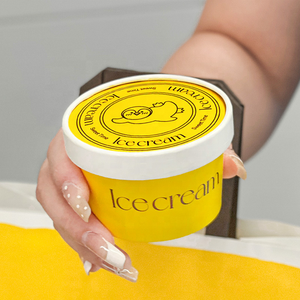 Kem Cốc giấy với nắp giấy và muỗng tùy chỉnh khác nhau Ice Cream cốc giấy - Product Image 4