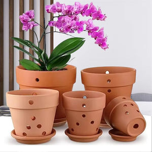Pasi di orchidea di argilla <span class=keywords><strong>per</strong></span> uso interno ed esterno terracotta piccola pentola <span class=keywords><strong>per</strong></span> il <span class=keywords><strong>rinvaso</strong></span> della circolazione dell'aria di promozione nei giardini - Product Image 1