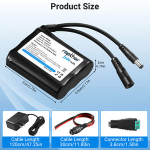 Аккумуляторная батарея Rapthor 12В 2600мАч литий-ионная с зарядным устройством, совместимая с устройствами 12В, для проектов DIY и т.д. - Product Image 3