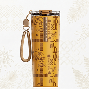 Gobelet isotherme en acier inoxydable à dégradé de couleurs, tendance, neuf, avec poignée et couvercle, maintien au chaud 24 heures, OEM économique - Product Image 6