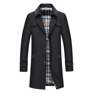 Manteau en coton à simple boutonnage pour hommes, vêtements longs à capuche, coupe-vent de couleur unie, grande taille, - Product Image 3