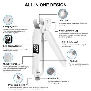 Cortauñas 2 en 1 para Perros con Luces LED, Recargable por USB, para Perros Pequeños, Medianos y Grandes - Product Image 6