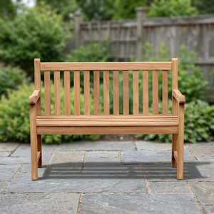 Banc de parc 2 places en teck massif de qualité supérieure, minimaliste, résistant à l'eau, durable, mobilier d'extérieur pour patio, hôtel, restaurant - Product Image 3