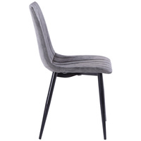 Chaise de salle à manger rembourrée en tissu velours capitonné de qualité, style nordique luxueux, moderne et confortable, noir et gris