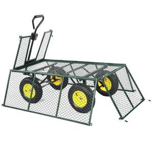 Carro de herramientas de jardín, Mini Tractor de utilidad, carrito de remolque de malla de soldadura, rueda neumática 10X3.50-4 - Product Image 5