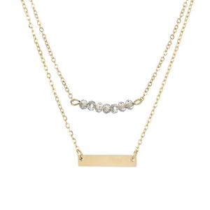 316L collar <span class=keywords><strong>de</strong></span> acero inoxidable <span class=keywords><strong>de</strong></span> <span class=keywords><strong>las</strong></span> mujeres <span class=keywords><strong>de</strong></span> cristal <span class=keywords><strong>de</strong></span> perlas encanto colgante <span class=keywords><strong>de</strong></span> oro <span class=keywords><strong>Bar</strong></span> múltiples capas <span class=keywords><strong>de</strong></span> collares - Product Image 2