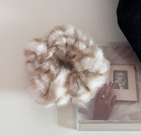 Anneau à cheveux en peluche à motif zèbre pour l'hiver et l'automne, anneau à cheveux en fourrure douce, accessoire haut de gamme pour chignon