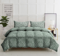 Nouvelle Couette Imprimée en Damassé Géométrique Bleu Taille Queen Lavable avec Garnissage en Polyester pour Hôtel et Usage Domestique