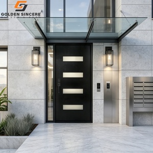 Porte extérieure commerciale moderne GS, porte d'entrée moderne en aluminium pour appartement - Product Image 2