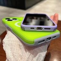   Étui de chargement sans fil magnétique Candy Matte pour iPhone 16 15 14Plus 12 13 16Pro Max, coque arrière antichoc