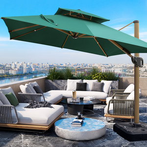 Sombrilla <span class=keywords><strong>de</strong></span> Patio <span class=keywords><strong>de</strong></span> Lujo para Exteriores con Bases Resistentes para Jardín, Restaurante, <span class=keywords><strong>Playa</strong></span>, Parasol <span class=keywords><strong>de</strong></span> Jardín Ambulatorio con Luces LED - Product Image 1