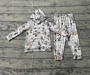 Ensemble de vêtements pour enfants garçons, sweat à capuche et pantalon de jogging à imprimé camouflage de chasse décontracté RTS, vêtements en coton pour frères - Product Image 3